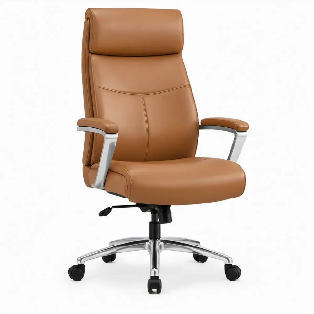 Directiestoel van PU-kunstleer Cognacbruin 66 x 70 x 118-128 cm