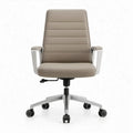 Bureaustoel met hoge rugleuning en armleuningen, taupe, 64 x 64 x 112-122 cm