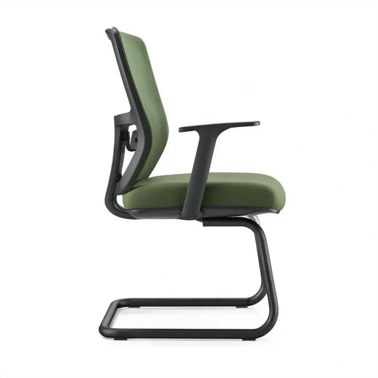 Vergaderstoel met armleuningen en sledeframe Groen/Zwart 62 x 58 x 98 cm