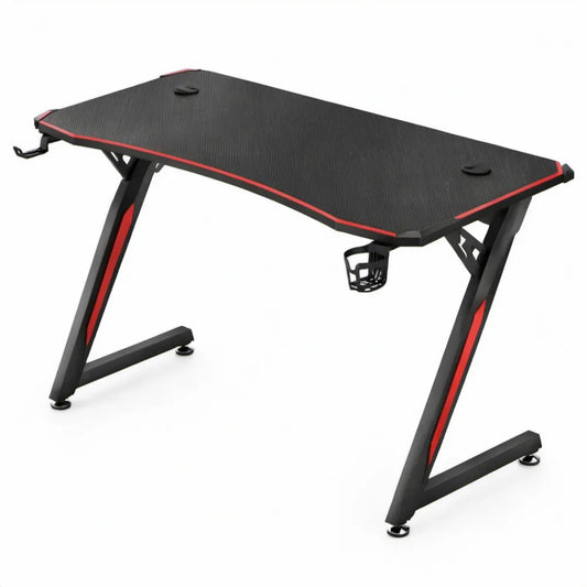 Gamingbureau 120 x 60 x 75 cm Zwart/Rood MDF en Staal